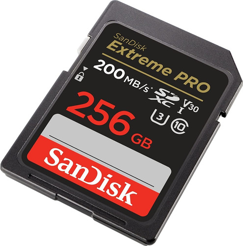 Sandisk 256gb Extreme Pro Sdxc C10 U3 V30 4k 200mb/s Sd