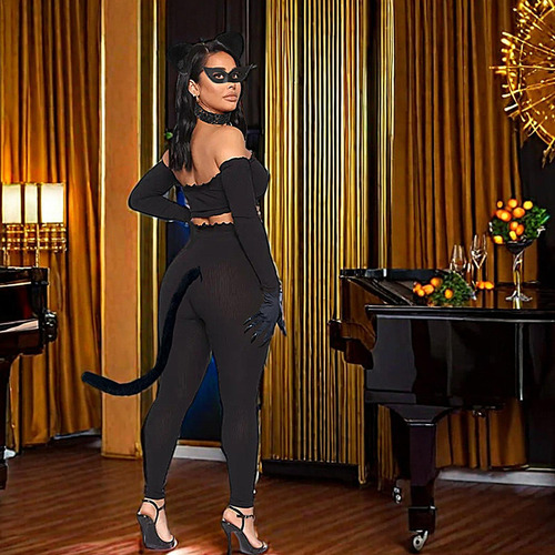 Trajes De Gato Sexy Para Mujer Traje De Mujer Conjunto De Di