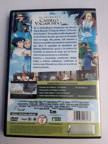 El Increible Castillo Vagabundo Studio Ghilbi Dvd 10/10 (Usado)