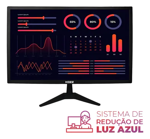 Monitor Gamer KOZZ 22´ Polegadas KZ-M2200 60hz Computador Ângulo ...