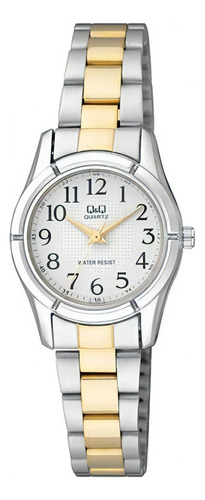 Reloj Para Mujer Q&q Q877j404 Q877j404y Multicolor Color de la correa Plateado