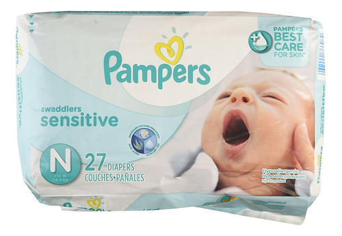 Pampers Swaddlers Sensitive Tamaño 0 Pañal Recién Nacido, 27