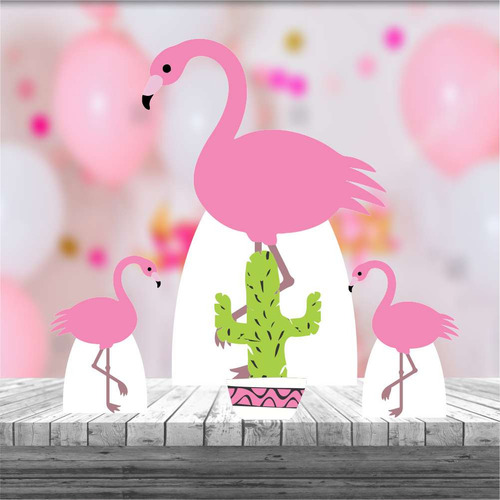 Kit 4 Flamingo Totem Display Festa Aniversário