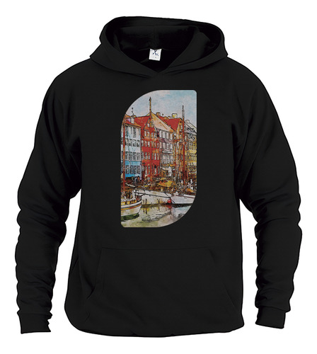 Sudadera Negra Capucha Unisex Arte Abstracto Ae273