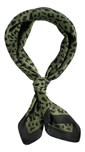Mascada Ejecutiva Pañuelo Pashmina Mujer Seda Pañoleta 70x70 Color Verde Musgo