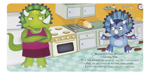 Dinos Arregalados: Tita toma um banho, de The Clever Factory, Inc.. Editorial Todolivro Distribuidora Ltda., capa dura em português, 2022