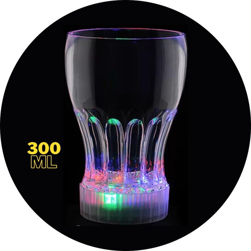 Kit 25 Copos Led Pisca Drinks Bebida Em Geral 300ml Balada