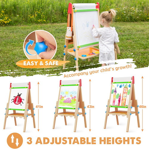 Easel Tiny Land Para Niños Con 2 Rollos De Papel De Dibujo D