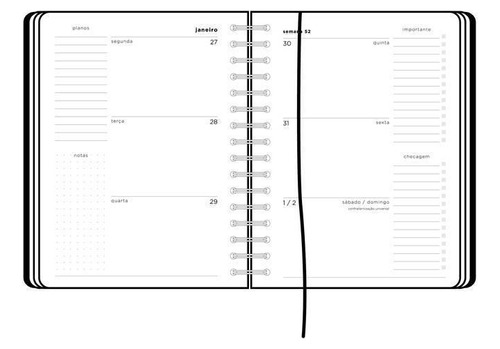 Planner Argolado 2024 - Cícero Semanal Notas A5 Vermelho