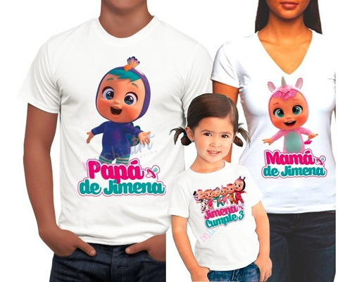 Kit De Playeras Familiares Bebés Llorones Mamá, Papá E Hija 