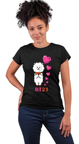 Blusa Playera Bts Bt21 Rj Corazones Kpop Corte Mujer