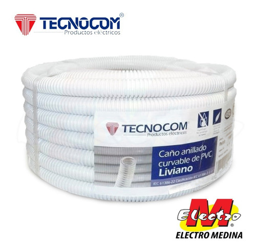 Caño Pvc Corrugado 1 1/2 Blanco Tecnocom Electro Medina