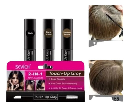 Tinte Temporal Cabello Lápiz Para Raíces Y Canas Instantáneo Tono Negro