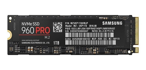 Ssd M.2 Samsung 960 Pro 1tb Nvme Leitura 3500 Mbps Hd