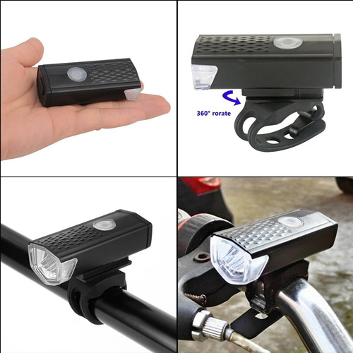 Luz Recargable Usb Linterna Impermeable Delantera Y Trasera
