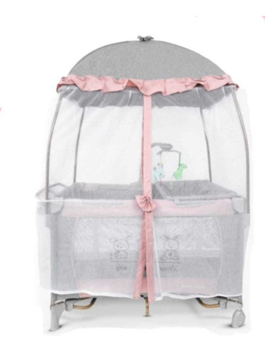 Cuna Corral Dreamer Casita Antialergico Mecedora Para Bebes Color Rosa