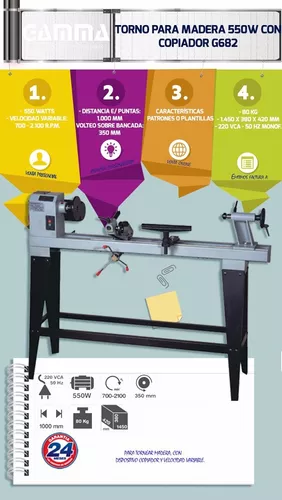 Despiece Torno para madera con copiador G682 Gamma - La Casa del Repuesto