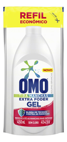 Tira manchas branqueador Omo Roupas Brancas  gel sachê 450 mL