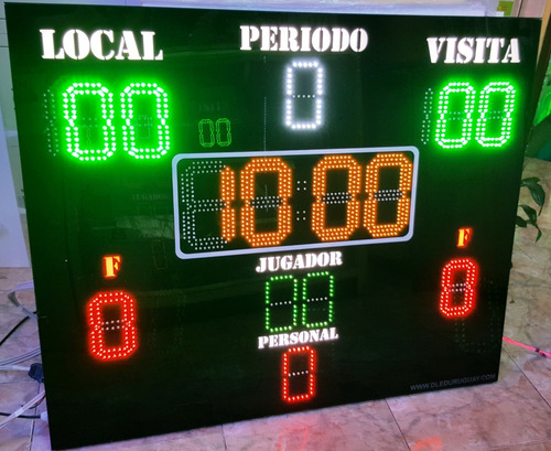 Imagen 3 de 6 de Tablero Basketball Completo Con 24 Segundo Y Cable