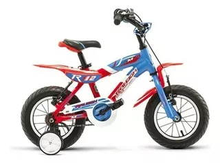 Bicicleta paseo infantil Raleigh MXR R12 1v frenos v-brakes color blanco/rojo/azul con ruedas de entrenamiento