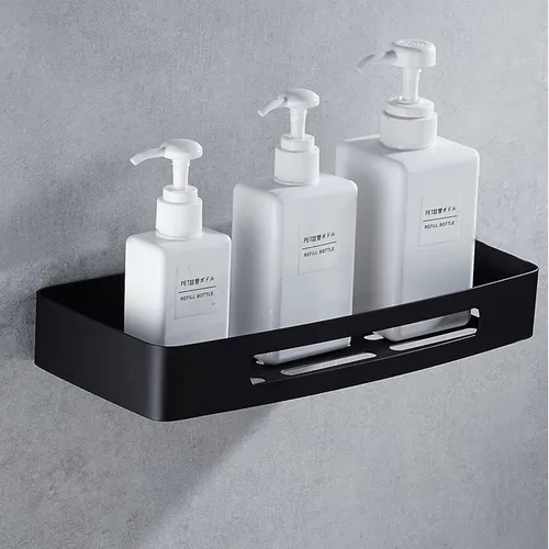 Repisa Para Baño Rectangular Negra