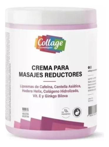 Collage Crema Para Masajes Reductores 1000g