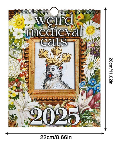 Calendario De Gato Medieval 2025 Calendario De Pared De Gato