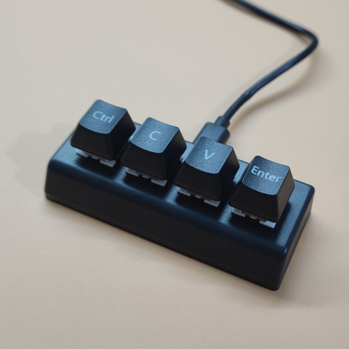 Teclado Programable De 4 Teclas, Interruptor Rojo Ctrl C V E
