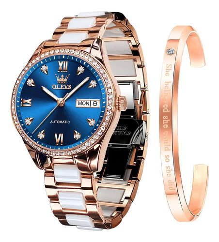Olevs Reloj Para Mujer Reloj De Pulsera Automático Con Diama