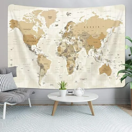 Tapiz De Mapa Del Viejo Mundo, Tapiz De Mapa Del Mundo Para