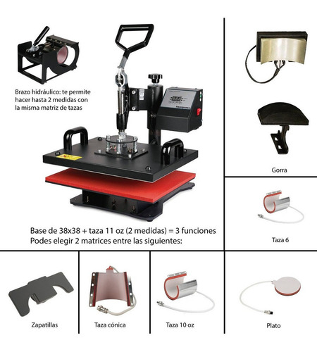 Estampadora Sublimacion 5en1 38x38 + Epson A4 Personalizable