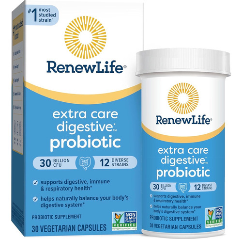 Probiotico Renew Life Extra Care 30 bilhoes, 30 cápsulas, EE. UU.