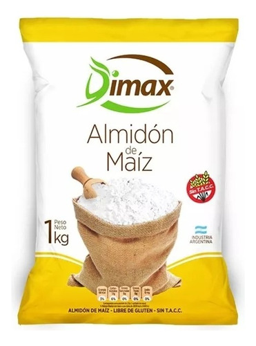 Almidón De Maíz Sin Tacc Dimax X 1 Kg - Sin Gluten