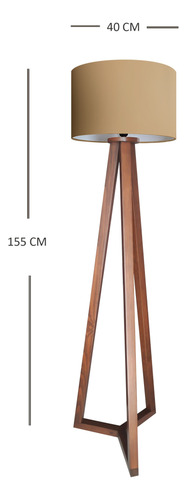 Lampara De Piso Minimalista Hecha A Mano Madera Tono Nogal Nogal Camel