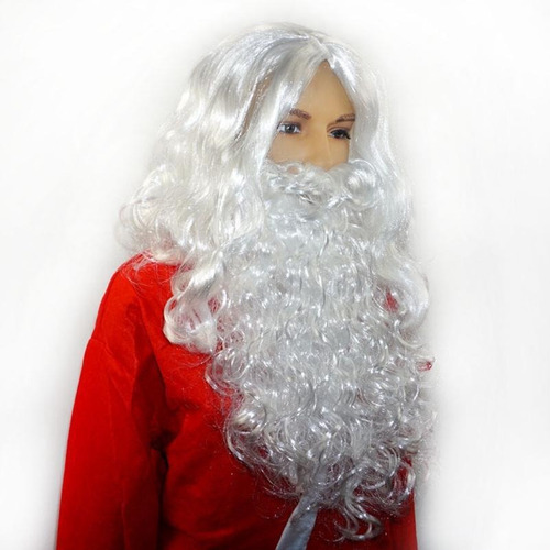 Imagen 2 de 2 de Barba Y Peluca De Papa Noel Santa Claus Disfraz Navidad