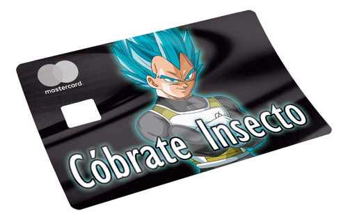 Vegeta Blue Sticker Para Tarjeta Bancara Acabado Holográfico