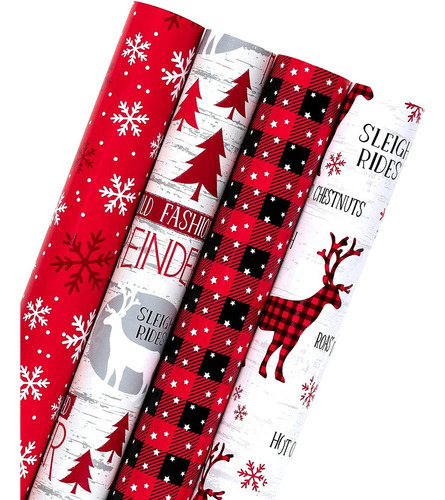 Rollo De Papel De Regalo Navideno Wrapaholic, Diseno Rust...