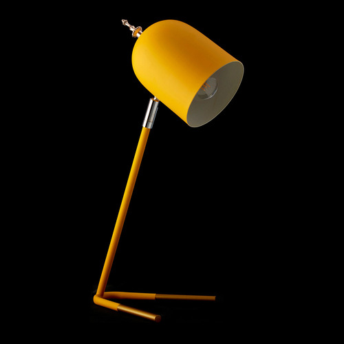 Lámpara De Mesa Moderna Para luz LED Decolamp S3028 Estructura y Pantalla Metal Amarillo