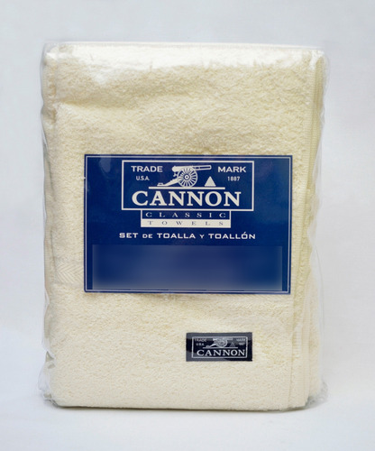 Juego De Toalla y Toallón Cannon 520g 100% Algodón Color Beige