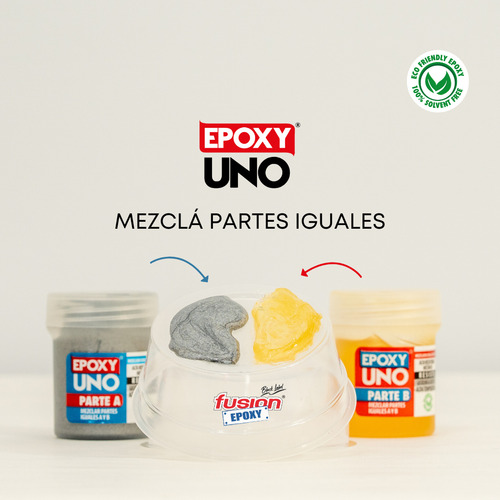 Pegamento Fusion Epoxy Uno Aluminio - Adhesivo Epóxico Profesional Para Uniones En Aluminio, Cobre Y Aleaciones - Resistencia Química, Mecánica Y Térmica - Fácil Aplicación Con Mezcla 1:1