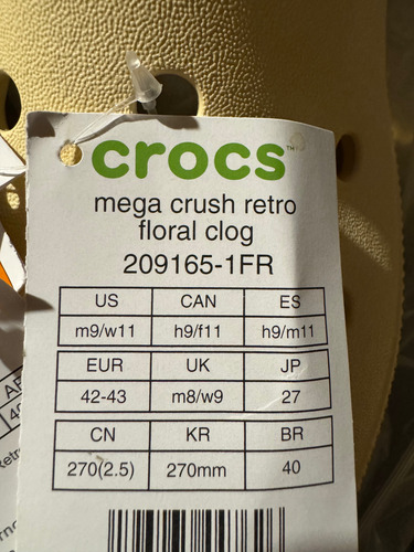 Crocs Mega Crush Retro Floral Clog