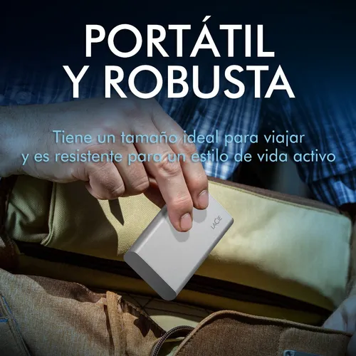 externo LaCie Portable SSD STKS2000400 STKS2000400 2TB plata lunar