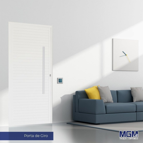 Porta De Aluminio Pivotante Branca 220x110 Mgm Branco Db