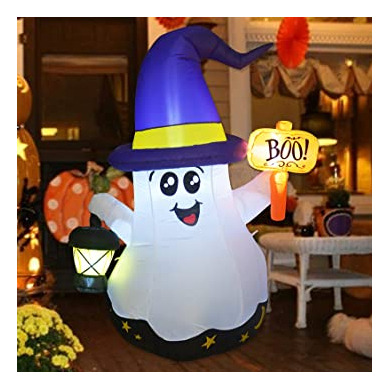 Goosh - Fantasma Blanco Inflable Para Halloween Con Lampara