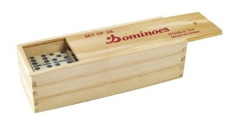  Juego Domino Domino Fichas Blancas Caja De Madera 28 Piezas