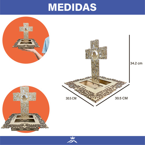 Centro De Mesa Cruz Cristo 5 Piezas Rockkings