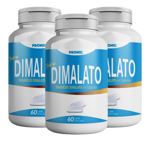 Imagem 2 de 4 de 3 Magnésio Dimalato Com 60 Cápsulas De 400mg + Ver Brinde