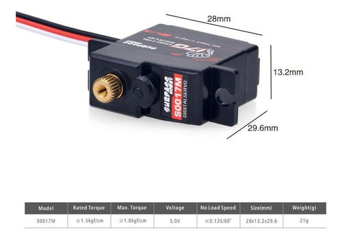 Servomotor Digital De Par De Alta Velocidad S0017m