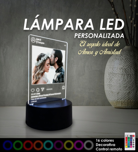 Lámpara Led 16 Colores Personalizada, Regalo, Obsequio