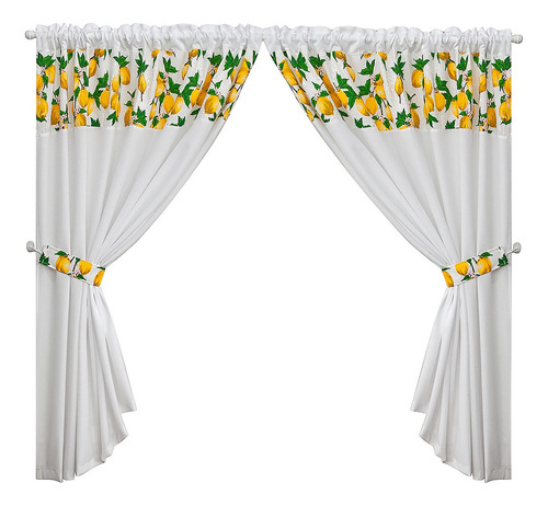 Cortina Sakura Enxovais Limão Siciliano Design Tamanho 1,4 m x 2,6 m